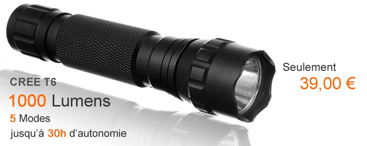 lampe torche LED 1000 lumens