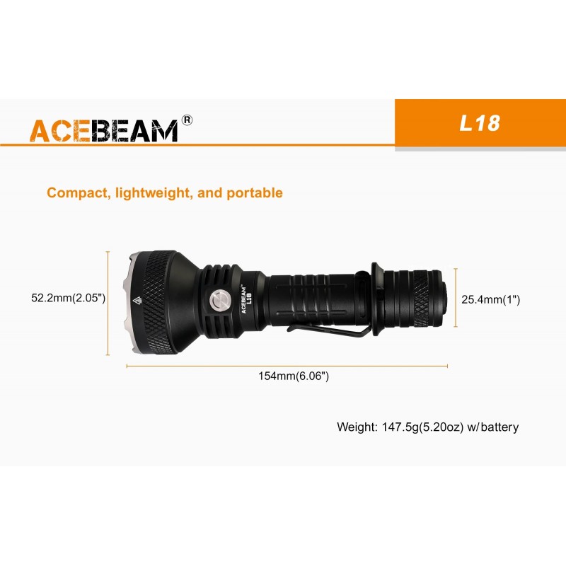 Lampe torche utra longue portée ACEBEAM L18