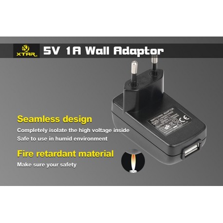 Adaptateur USB secteur 220V pour chargeur Xtar MC2