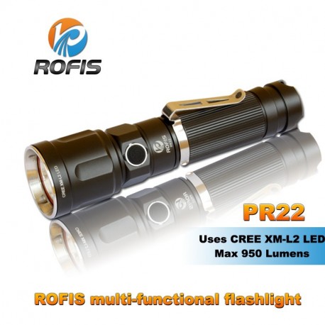 Lampe torche puissante Rofis PR22 - 950 lumens